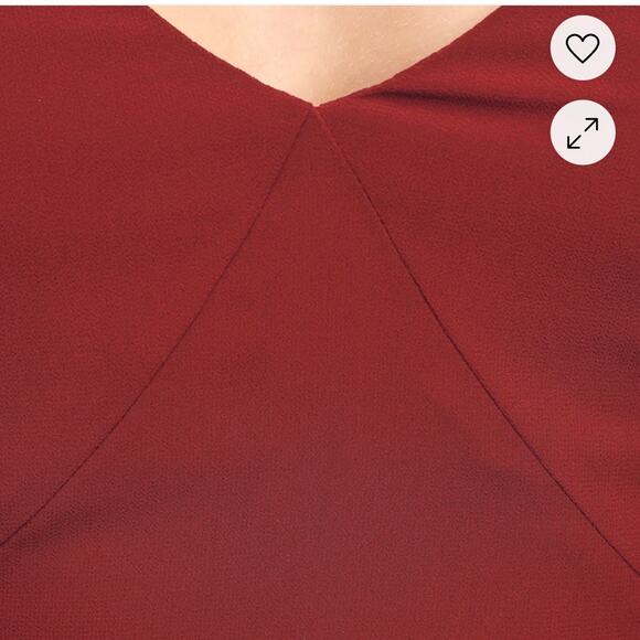 NWT Lulus Ada Lace-Up Maxi Dress Size L Burgundy Babydoll Asymmetric Ruffle Hem - Picture 3 of 16